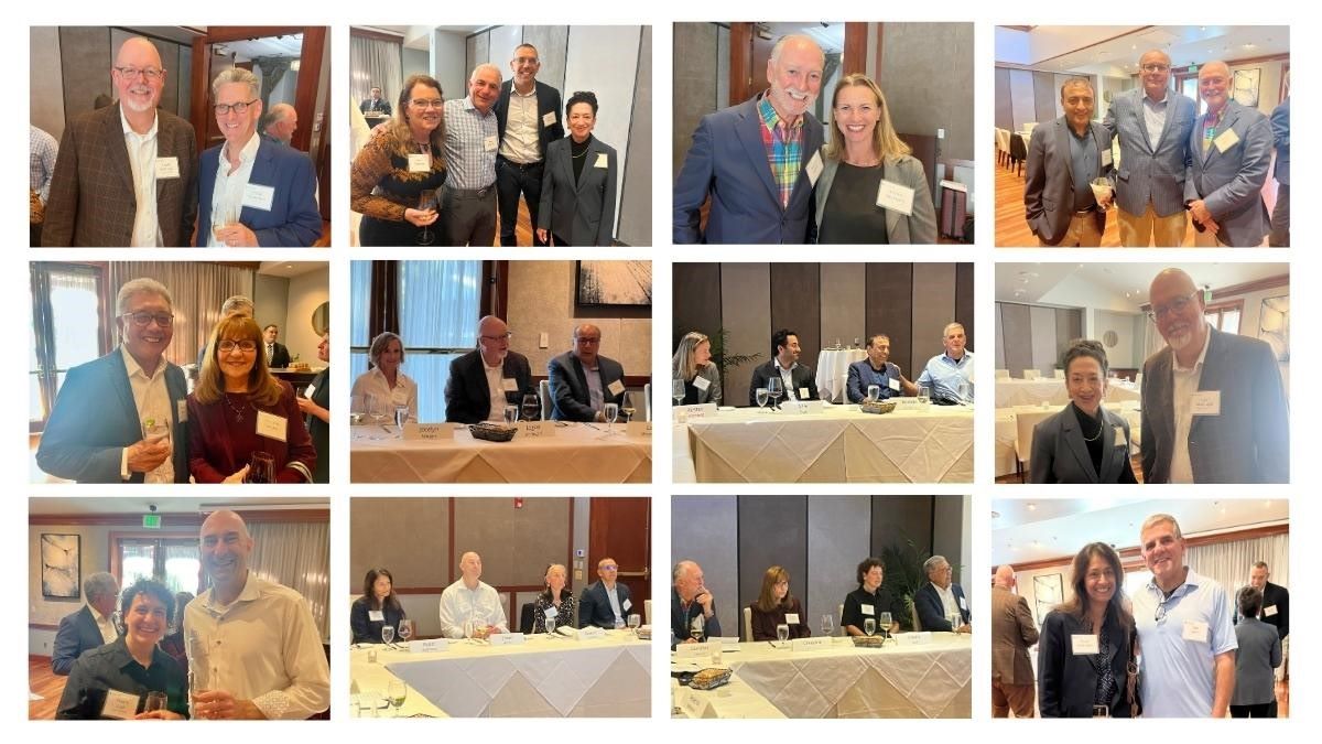 A collage of images from the dinner