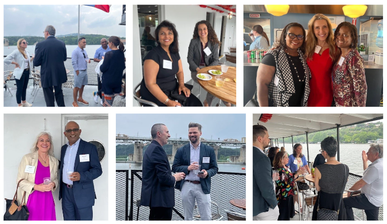 Collage of images from the boat cruise.