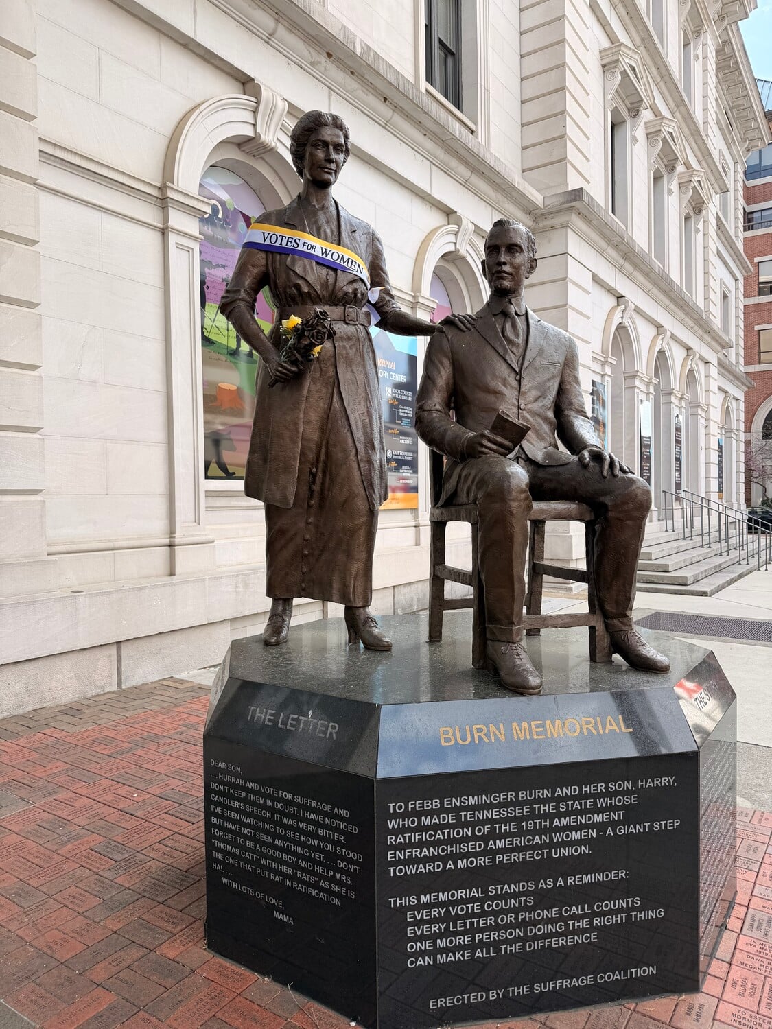 The Burn Memorial at the East Tennessee Historical Society space in Knoxville